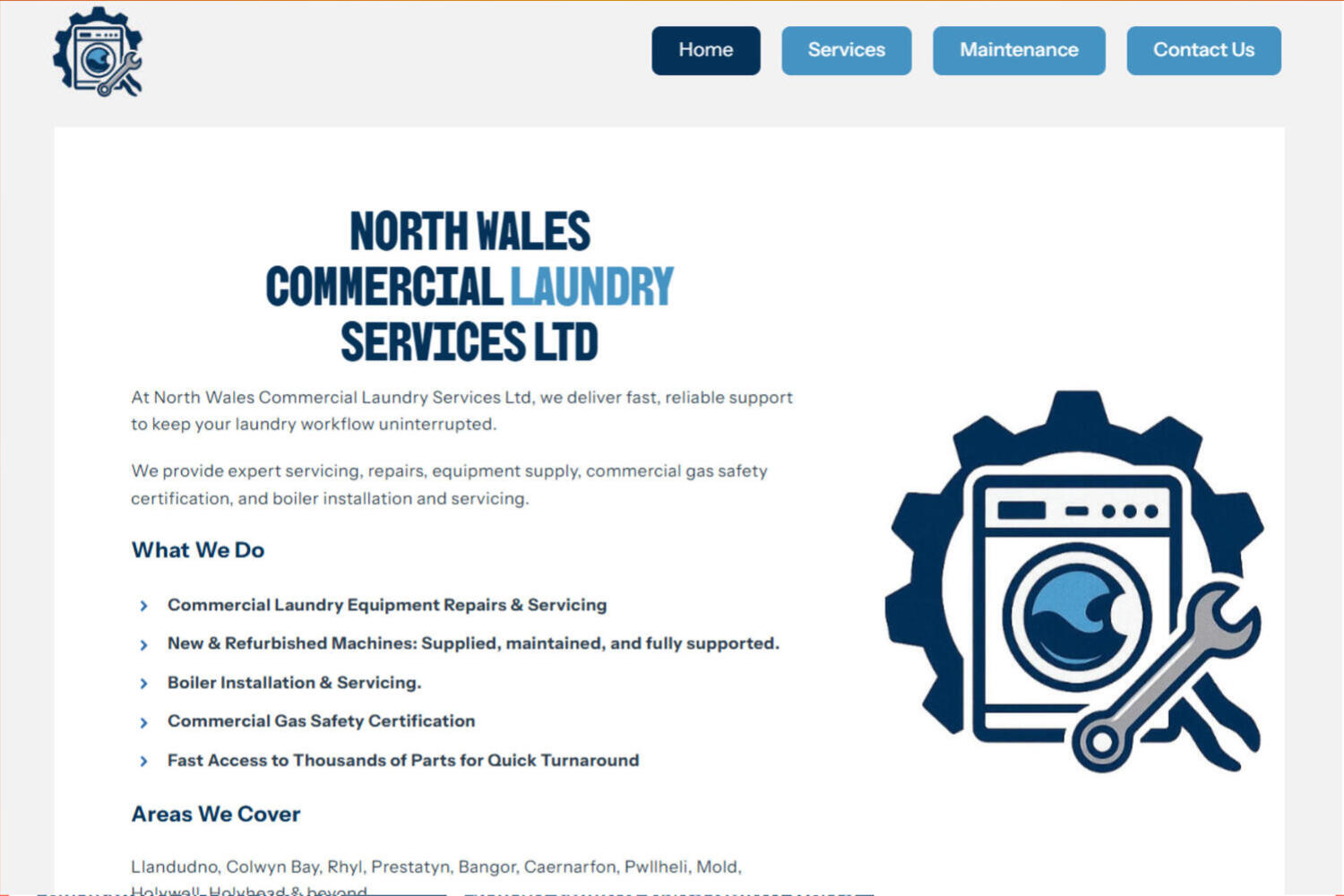 North Wales Commercial Laundry Services Screenshot